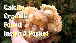 Calcite crystals from a crystal pocket in Landelies, Belgium