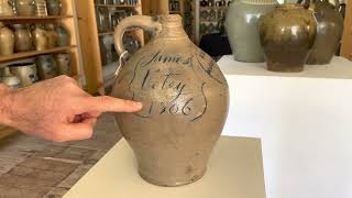 J. Remmey / Manhattan Wells / New York 1806 Stoneware Wine Jug for James Votey