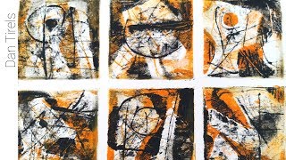 Multi panel oil paint monoprint  simple low budget demo