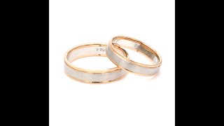 Classic Plain Platinum Couple Rings With a Rose Gold Border JL PT 633 - Jewelove