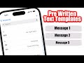 How To Set Up Pre Written Messages On iPhone - iPhone Tips