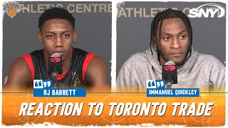 RJ Barrett and Immanuel Quickley react to being traded from Knicks | SNY