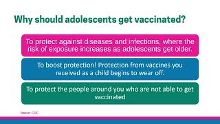 Adolescent Immunizations Webinar