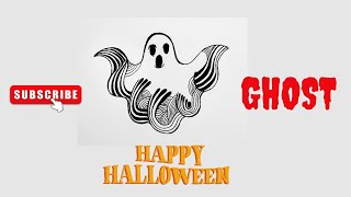 vlog : how to draw a cute ghost Halloween | Easy drawings