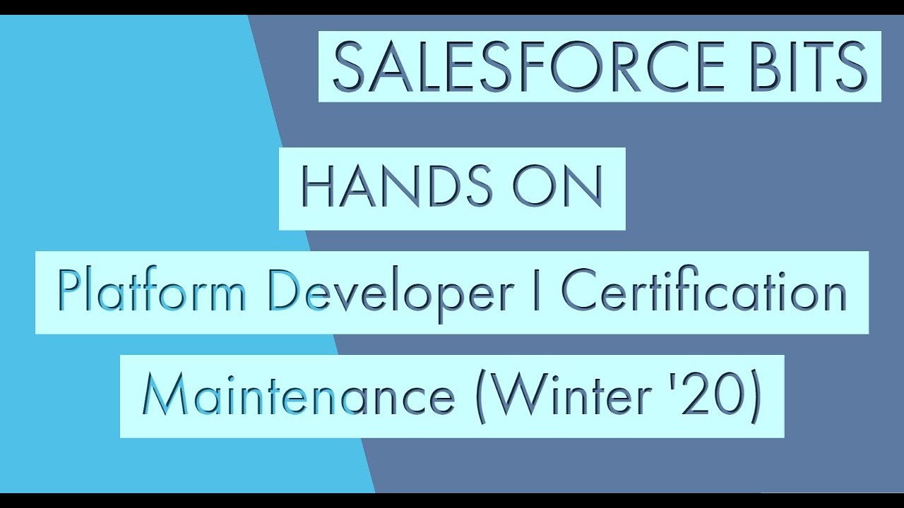 Hands On Platform Developer I Certification Maintenance Winter 20