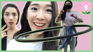 숲속에서 훌라후프 운동(키보다 큰 훌라후프2개 돌리기)#유빈나랑 #운동브이로그 #VLOG