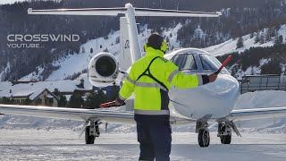 Cessna Citation at Snowy St.Moritz Engadin Airport 16.02.2025 #C68A #C56X #C25C #C55B #C510