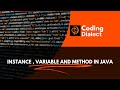 Instance , Variable and Method in Java  #development