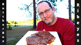 ButcherBox Ribeye Steaks Review Cooked on the Weber Kettle #Butcherbox
