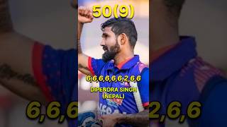 Fastest 50 Run from 9 Balls By Dipendra Singh (Nepal) | Fastest fifty #cricket #shorts