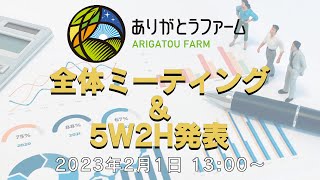 【2023年2月1日】ありがとうファーム全体ミーティング\u00265W2H