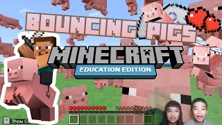 How to Code MINECRAFT: *BOUNCING PIGS* in Minecraft: Education Edition with PYTHON