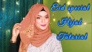 Gorgeous hijab look || Hijab style for eid || Karchupi hijab || Shifat e tanzila