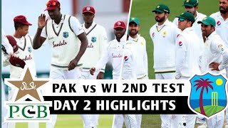 WI vs PAK 2nd TEST DAY 2 HIGHLIGHTS 2021 | Pakistan vs West Indies 2nd Test Highlights 2021