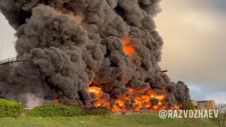 Crimean oil depot still on fire after it was attacked by two drones