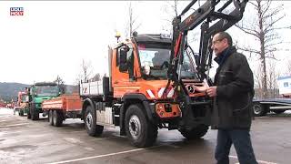 Onlinemotor Unimog U 530 mit Frontlader und Tandemanhänger Unimog WinterTour 2019 Schluchsee