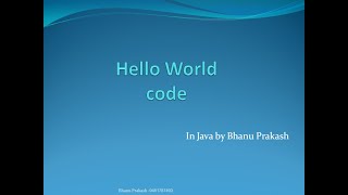 #3 Java - Hello World Code - Session 2