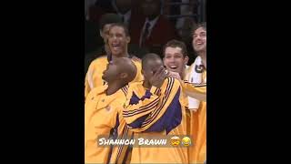 The Lakers' bench reaction after Shannon Brown's block hit Mario West 😂🤣 #nba #funny #shorts