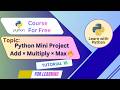 Learn Python in 10 Minutes 🚀 | Add, Multiply & Max Functions @Learnwithpathan-1987