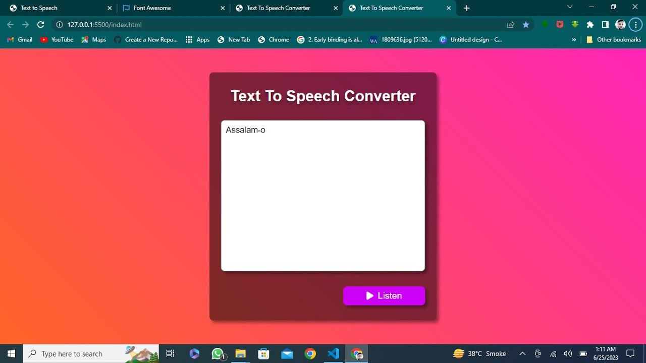 Create Text To Speech Converter App Using HTML, CSS & JavaScript #cod # ...