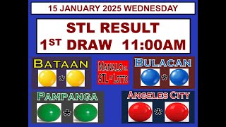 STL 1ST Draw 11AM Result STL Bataan Bulacan Pampanga Angeles 15 January  2025 WEDNESDAY