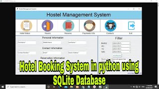 Hotel Booking System in python using SQLite Database