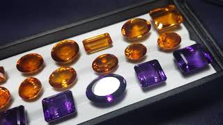 Madeira Citrine from Brazil and Uruguayan Amethyst from Uruguay