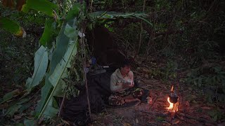 sleep in the forest 24 hours cooking fish eating បោះជុំរំគេងមួយយប់ក្នុងព្រៃជ្រៅរកត្រីតាមអូរEpisode69