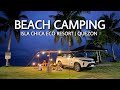 FIRST BEACH CAMPING-ISH! | CAMPSITE REVIEW | ISLA CHICA ECO RESORT | PAGBILAO QUEZON | CAR CAMPING