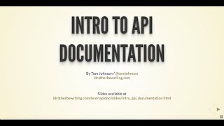 Intro to API documentation