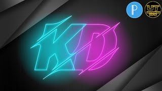 KD Neon Logo Design in PixelLab | Uragon Tips