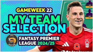 MY FPL GAMEWEEK 22 TEAM SELECTION | WOOD CAPTAIN? 👀 | Fantasy Premier League Tips 2024/25