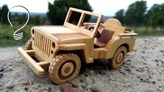 Jeep Willys Wooden Toy Car