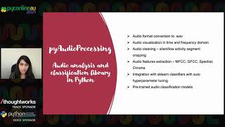 "Classifying Audio into Types using Python" - Jyotika Singh (PyConline AU 2021)