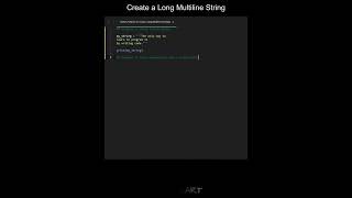 Create a Long Multiline String in Python | Python Examples | Python Coding Tutorial | Python