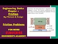 Determine horizontal force P required to cause slippage  | Chapter 6: Friction | Engineers Academy