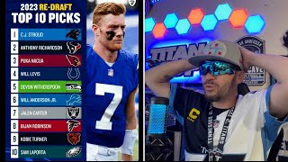 WILL LEVIS TO THE COLTS! Fan Duel 2023 RE-DRAFT TOP 10 has TITANS QB WILL LEVIS to the COLTS!