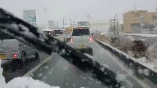 藤岡市 インター周辺 雪の様子