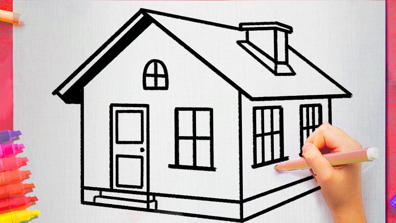 How To Draw A 3d House Step By Step Easy Youtube
