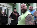 worlds strongest men take on the 207kg scottish invercauld stone lift challenge in braemar scotland