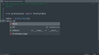 Printing lists as tabular data using pretty table in Python | Python Examples | Python Code Tutorial