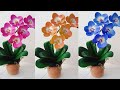 How to make orchid flower from plastic bag - flower crafts ideas