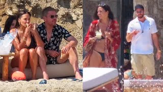 Matt Damon and Wife Luciana Barroso relax with the Hemsworth brothers at Mykonos beach