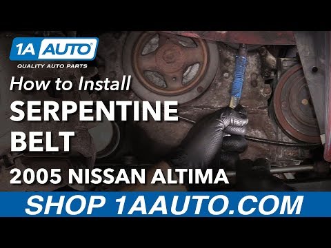 How to Install Replace Serpentine Drive Belt 2002-06 Nissan Altima L4 2.5L How to Install Replace Serpentine Drive Belt 2002-06 Nissan Altima L4 2.5L
