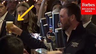 JUST IN: Patrons Chant As JD Vance Serves Drinks At Wisconsin Bar Ahead Of Green Bay Packers Game