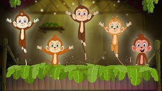পাঁচটি ছোট্ট বাঁদর | Five Little Monkeys In Bengali | Bangla Cartoon | Moople TV Bangla