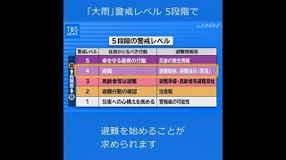 「大雨」危険度と行動は５段階のレベルで  190329