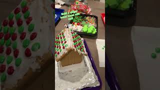 Build a ginger bread house with me!!🎄☃️🎅🏠 #christmas #aesthetic #gingerbread#house#preppy#viral