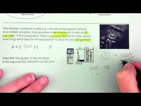 Exponential Growth or Decay as a PERCENT Exponential Growth or Decay as a PERCENT
