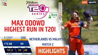 Max O'Dowd becomes first batsman to score a 100 in Dutch T20I history 133 Runs 73 Balls Highlights